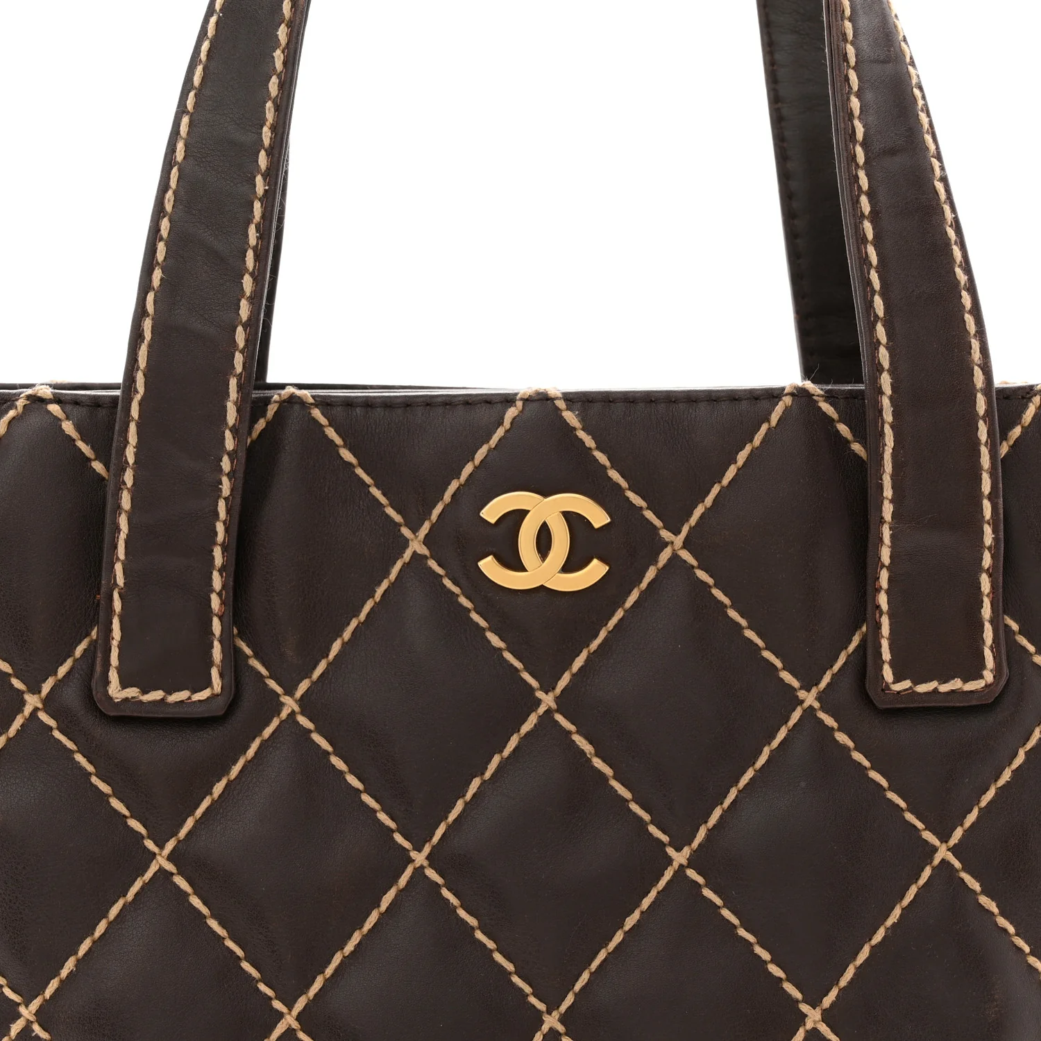 Calfskin Wild Stitch Tote Brown - Image 8