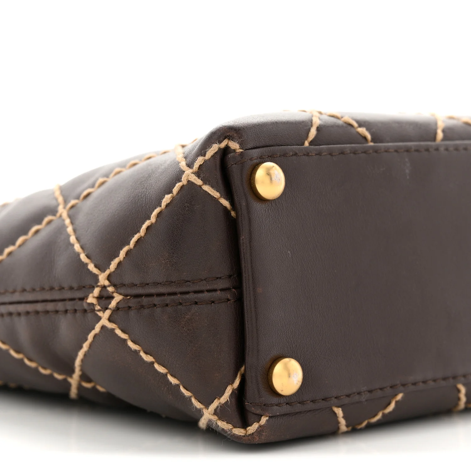 Calfskin Wild Stitch Tote Brown - Image 9