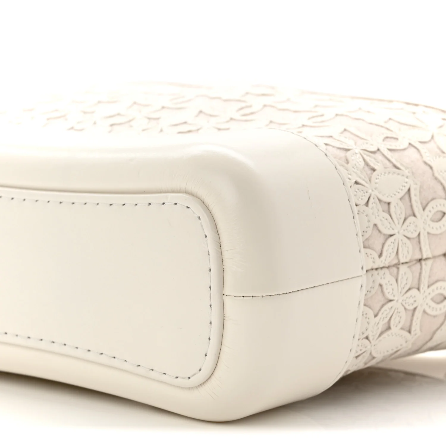 Calfskin Wool Felt Embossed Small Gabrielle Logo Hobo White - Image 10