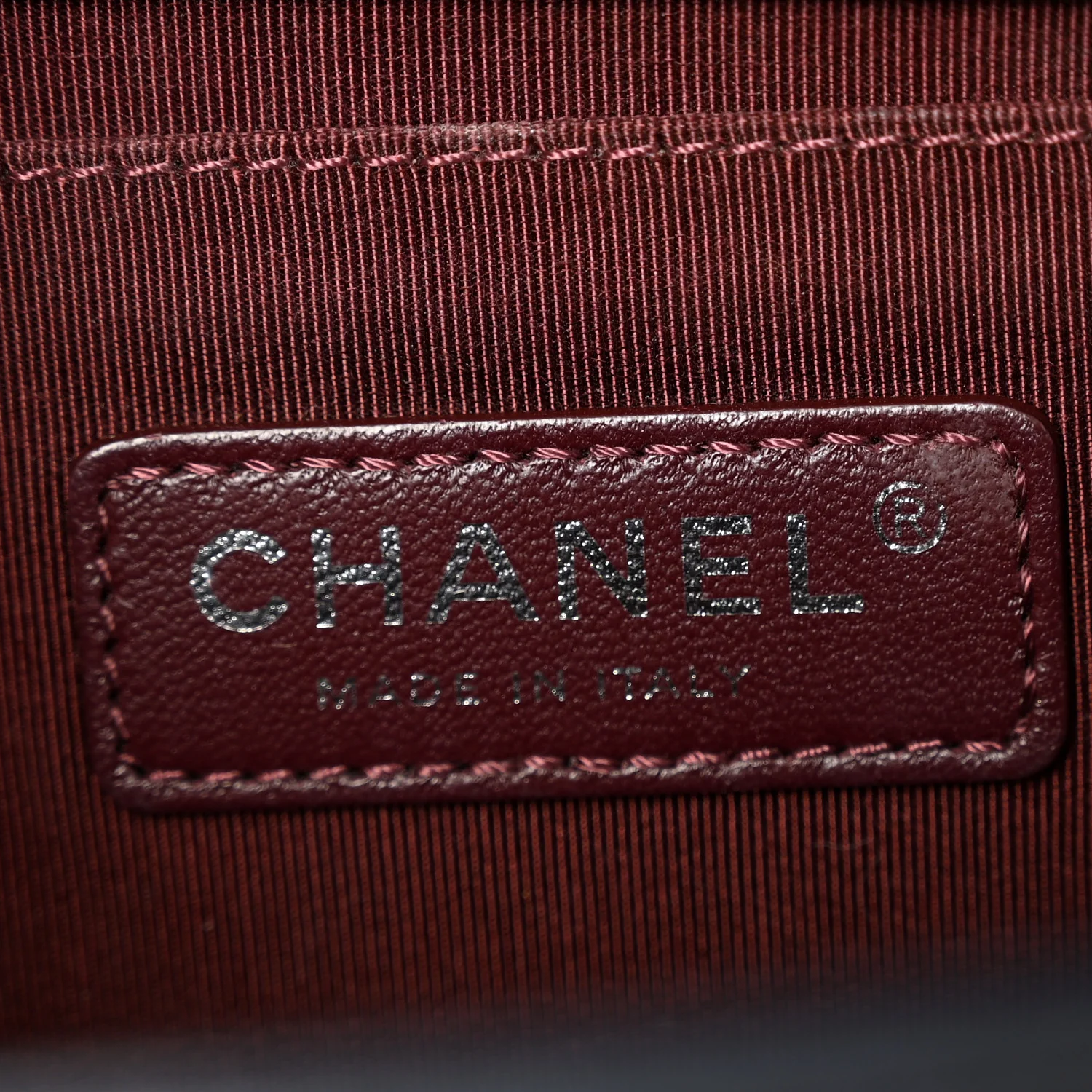 Calfskin Woven Medium Boy Flap Blue Burgundy - Image 6