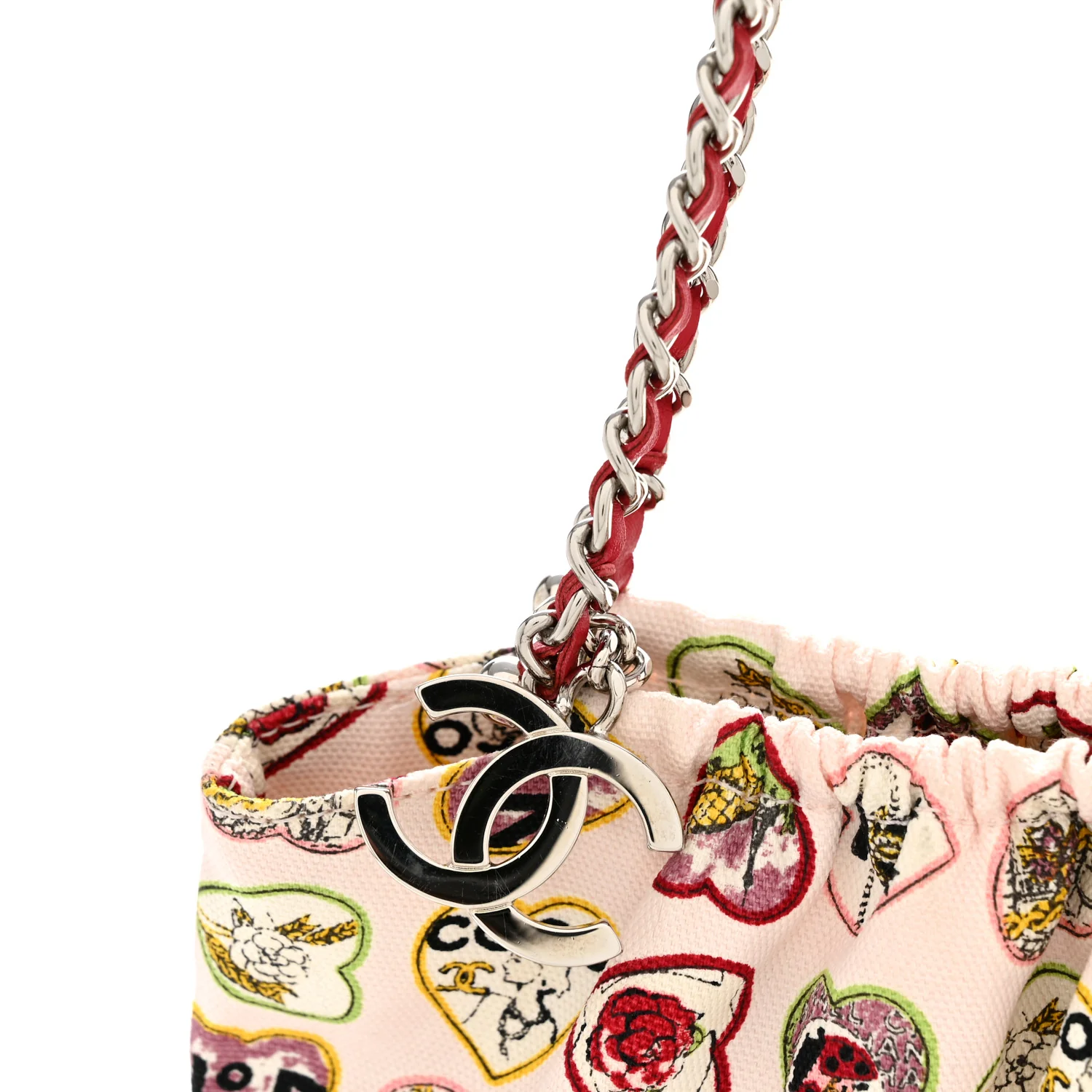 Canvas Coco Hearts Shoulder Bag Pink - Image 12