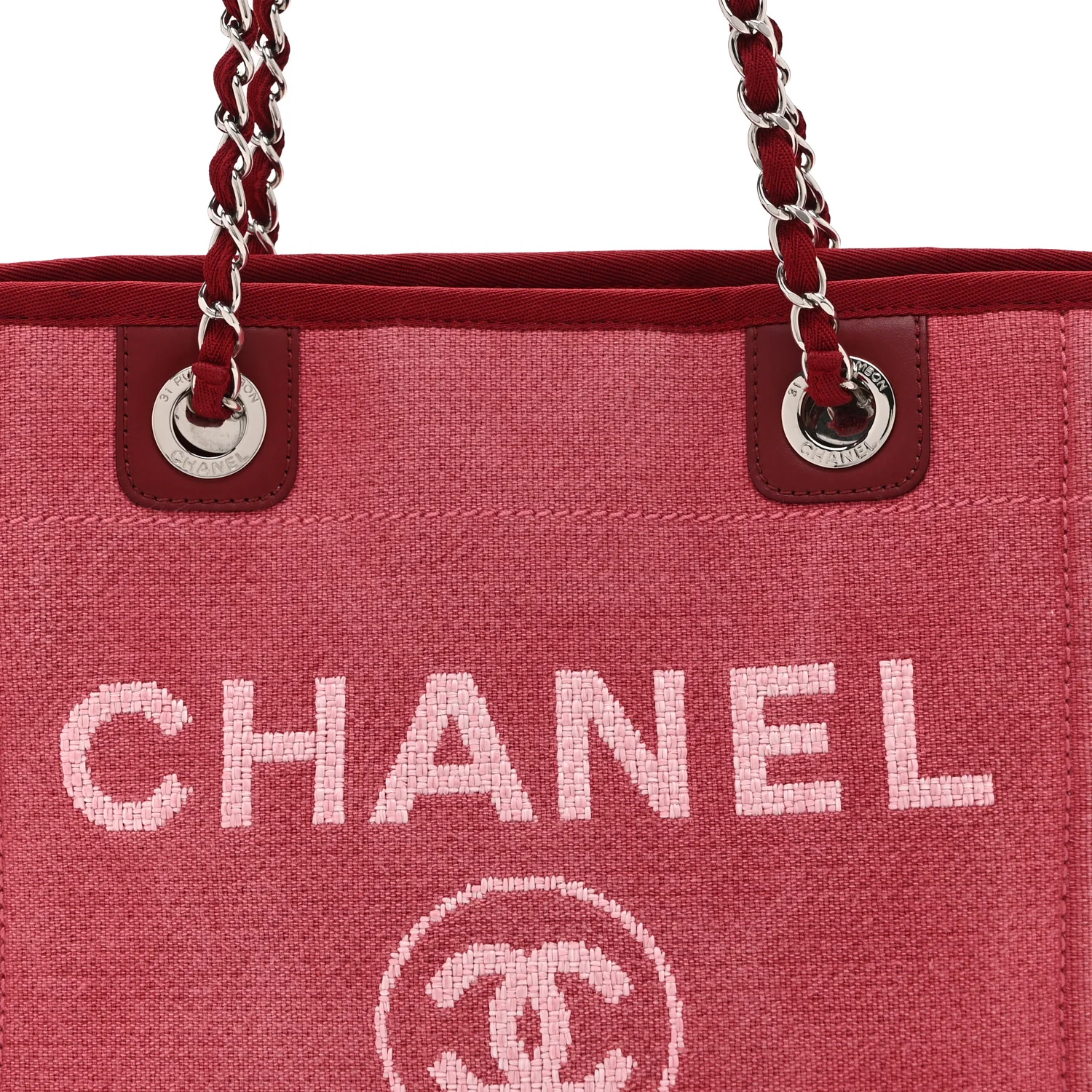 Canvas Mini Deauville Tote Red - Image 8