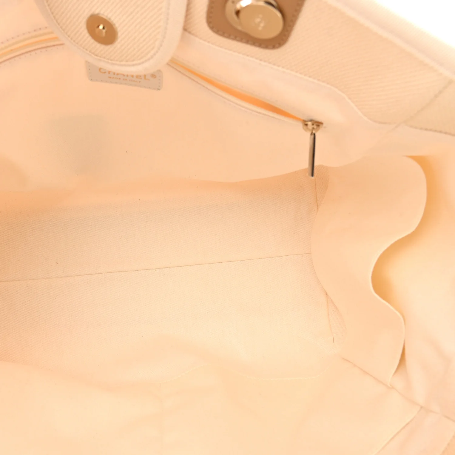 Canvas Pearl Medium Deauville Tote Ecru Beige - Image 5
