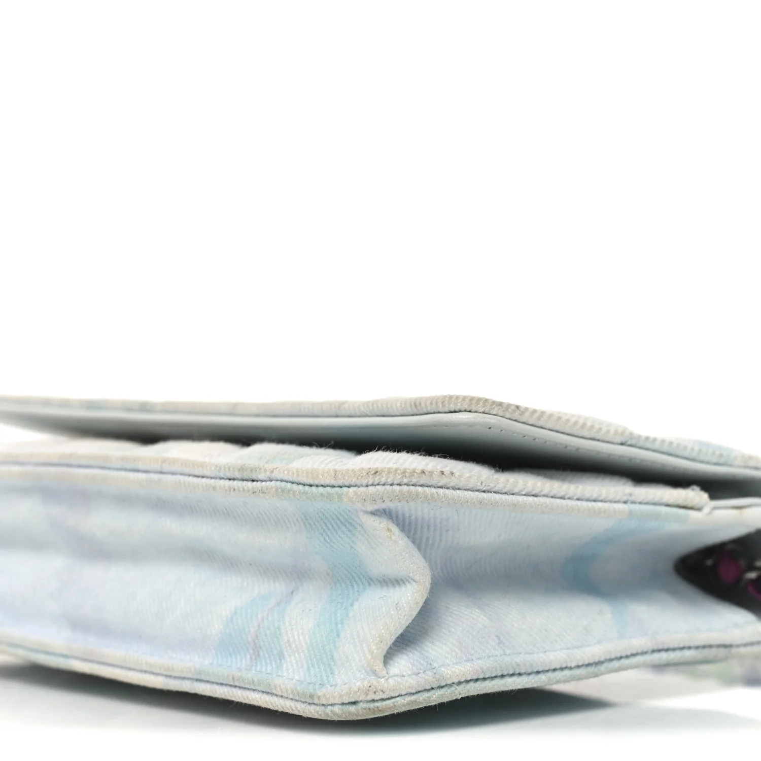 Canvas Quilted Jungle Jeans Wallet on Chain WOC Multicolor - Image 11