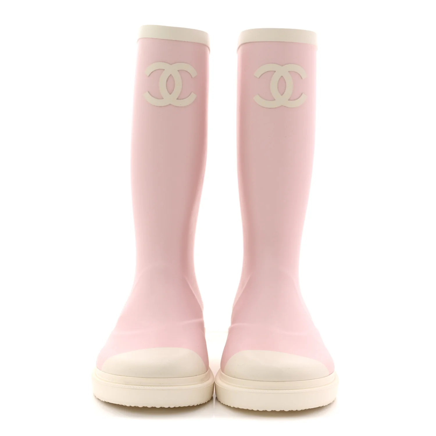 Caoutchouk CC High Boots 36 Light Pink White - Image 2
