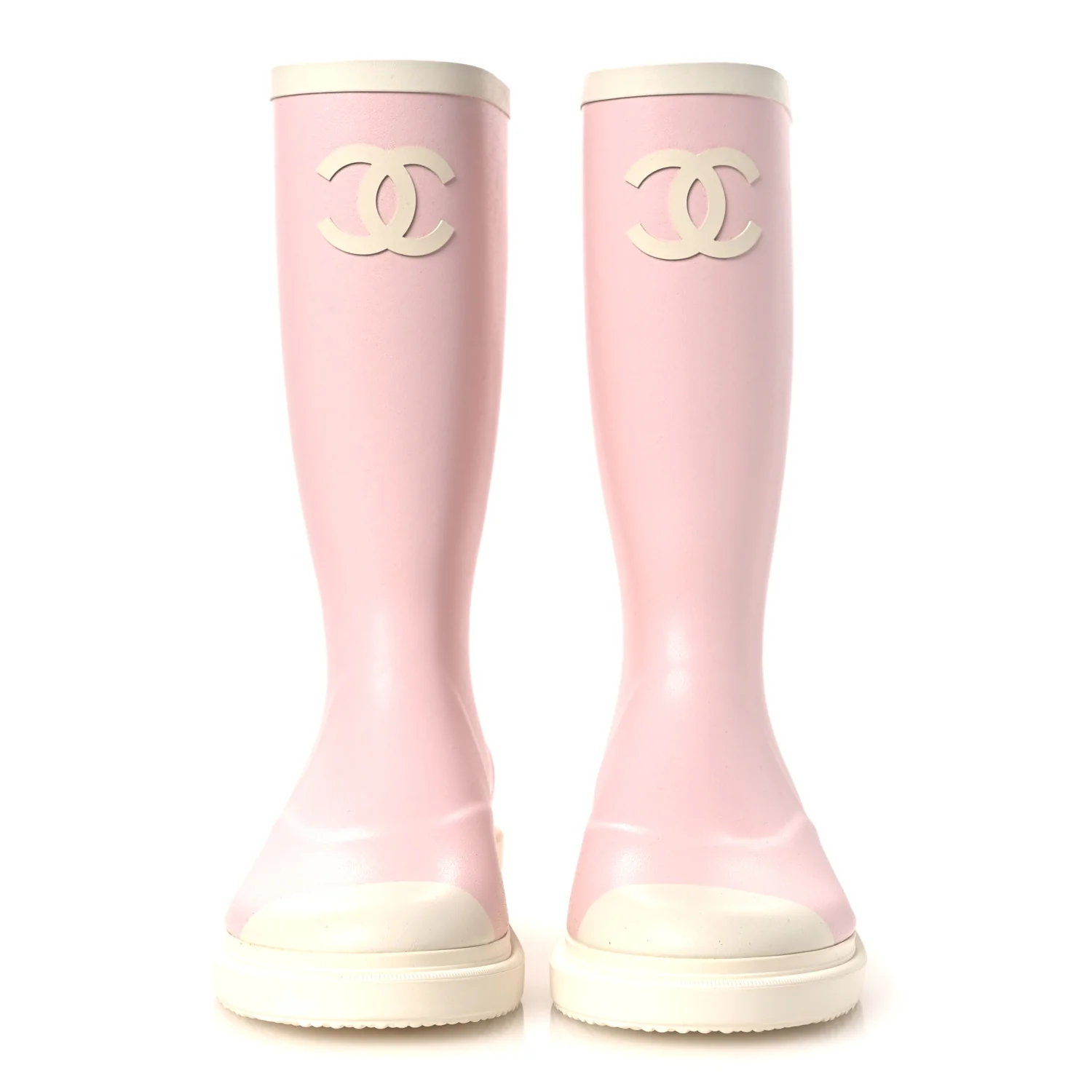 Caoutchouk CC High Boots 36 Light Pink White - Image 2