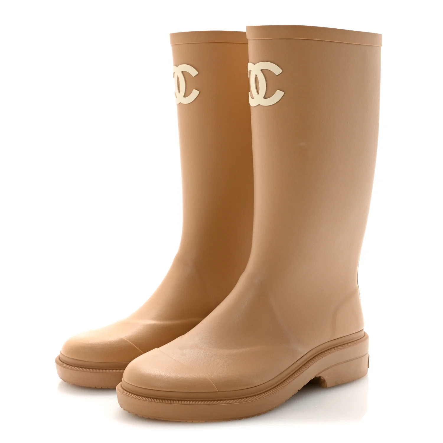 Caoutchouk CC High Boots 37 Beige - Image 4