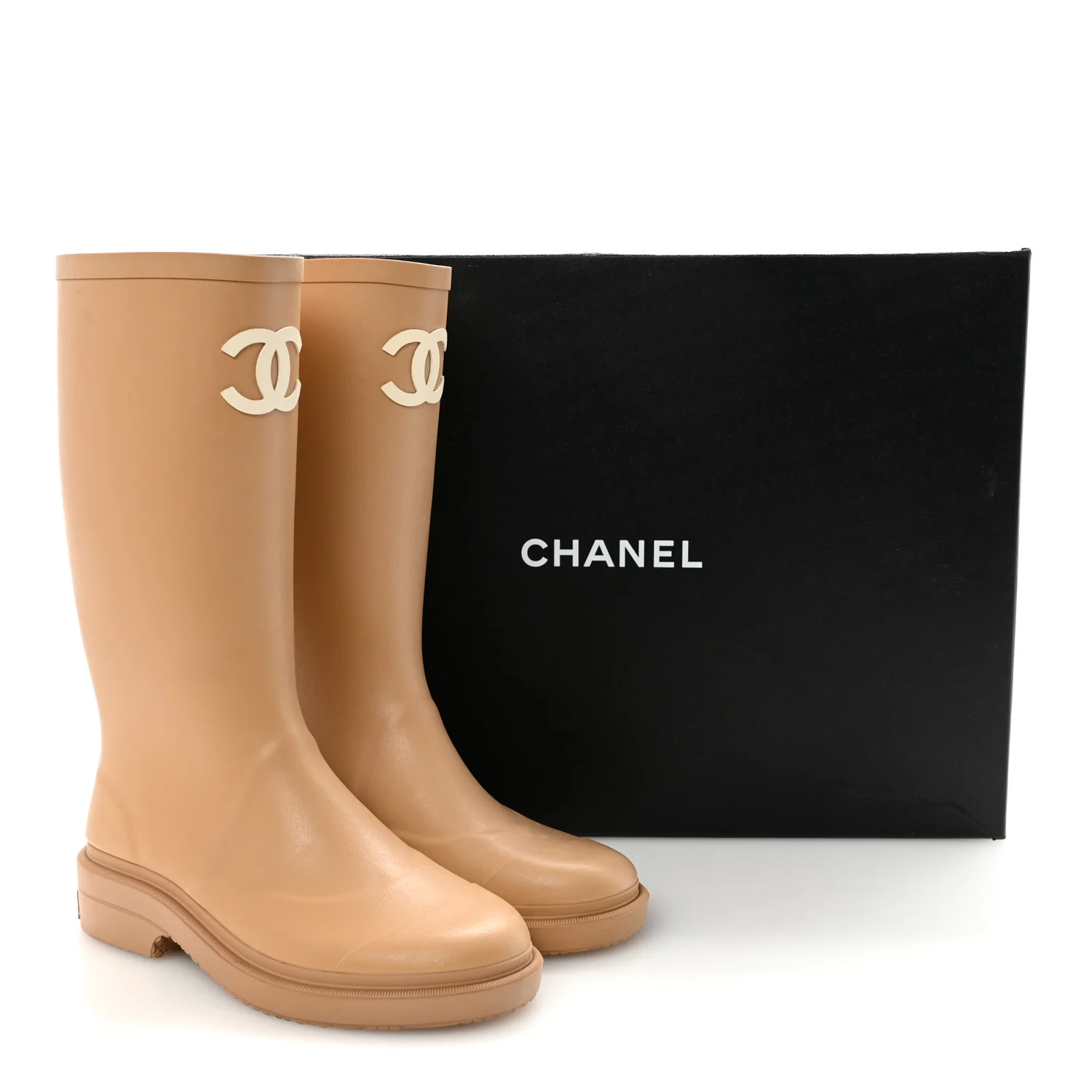 Caoutchouk CC High Boots 37 Beige - Image 9