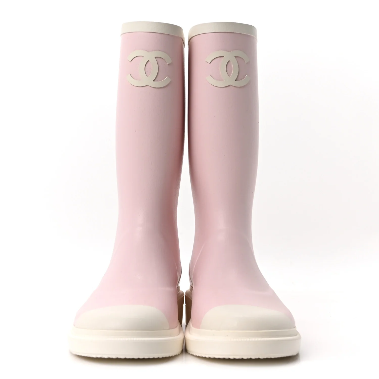 Caoutchouk CC High Boots 38 Light Pink White - Image 2