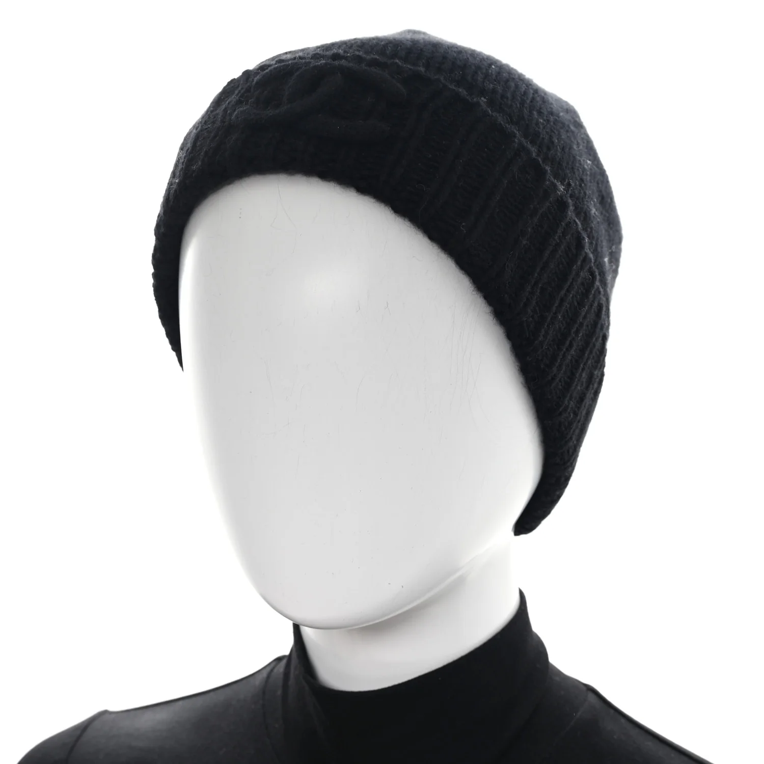 Cashmere CC Beanie Hat Black - Image 2