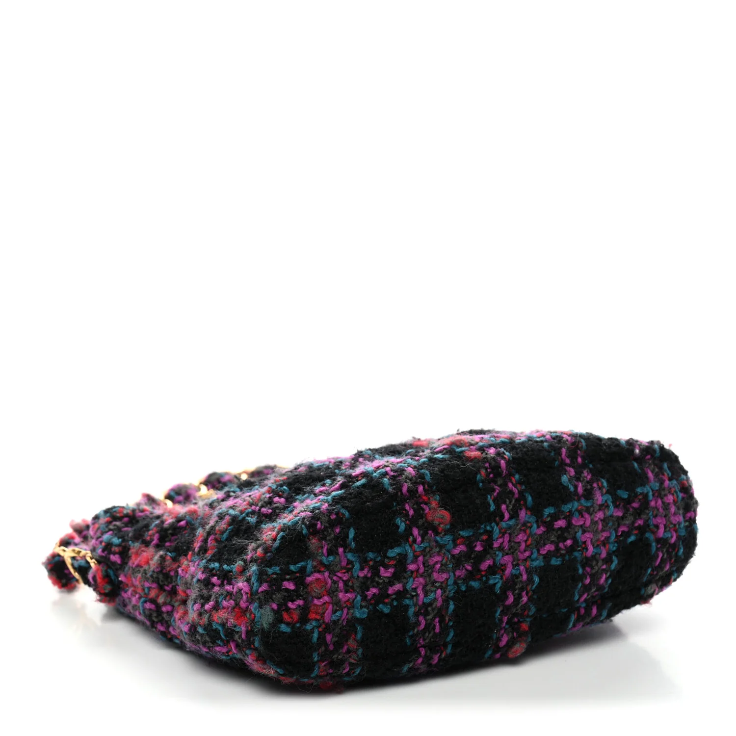 Cashmere Tweed Quilted CC Links Hobo Purple Multicolor - Image 4