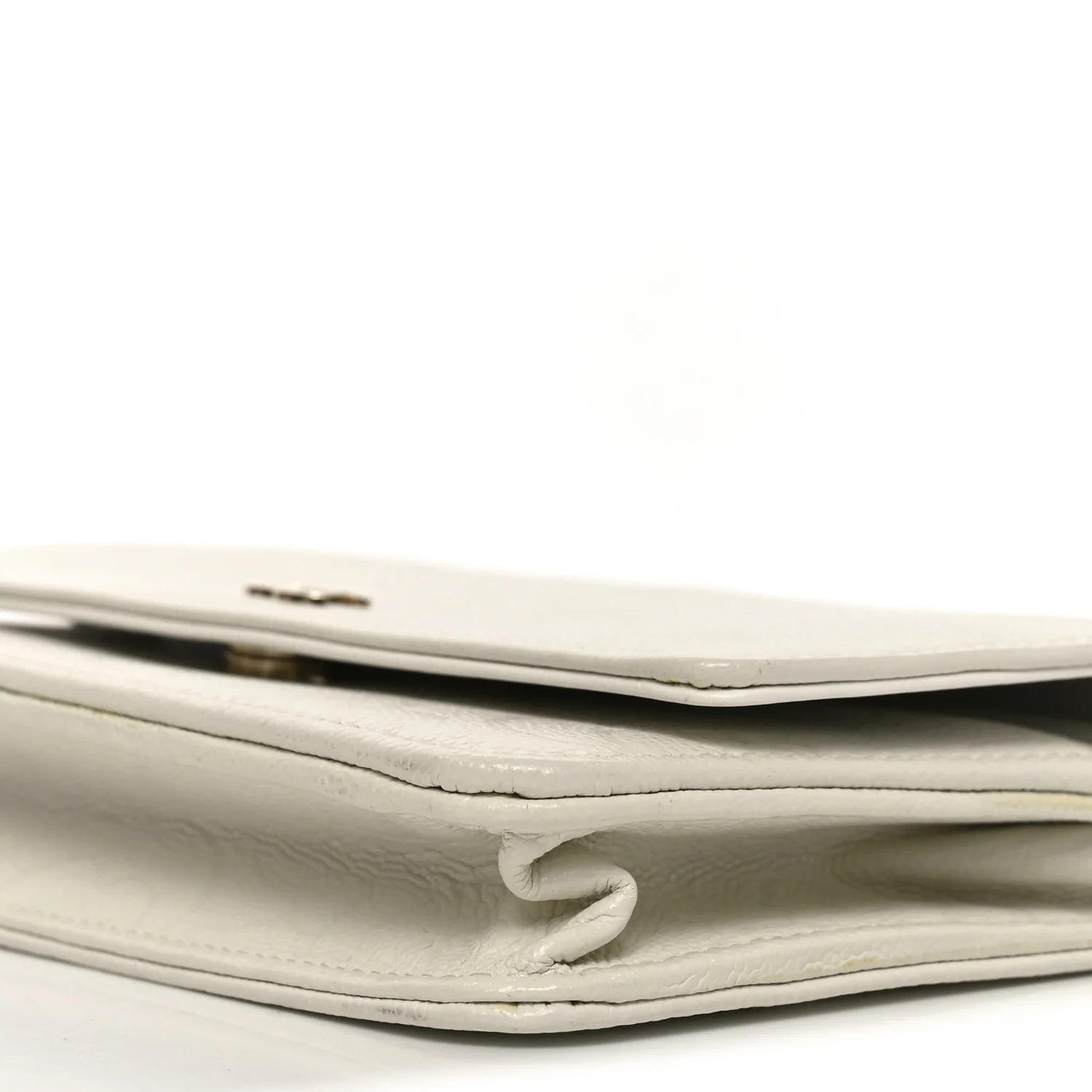 Caviar Camellia Embossed Wallet On Chain WOC White - Image 11