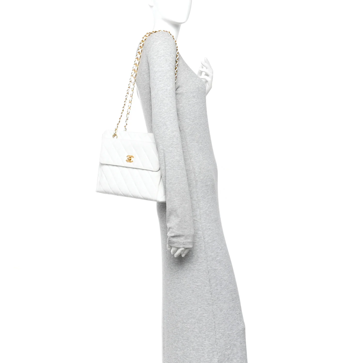 Caviar CC Shoulder Bag White - Image 2
