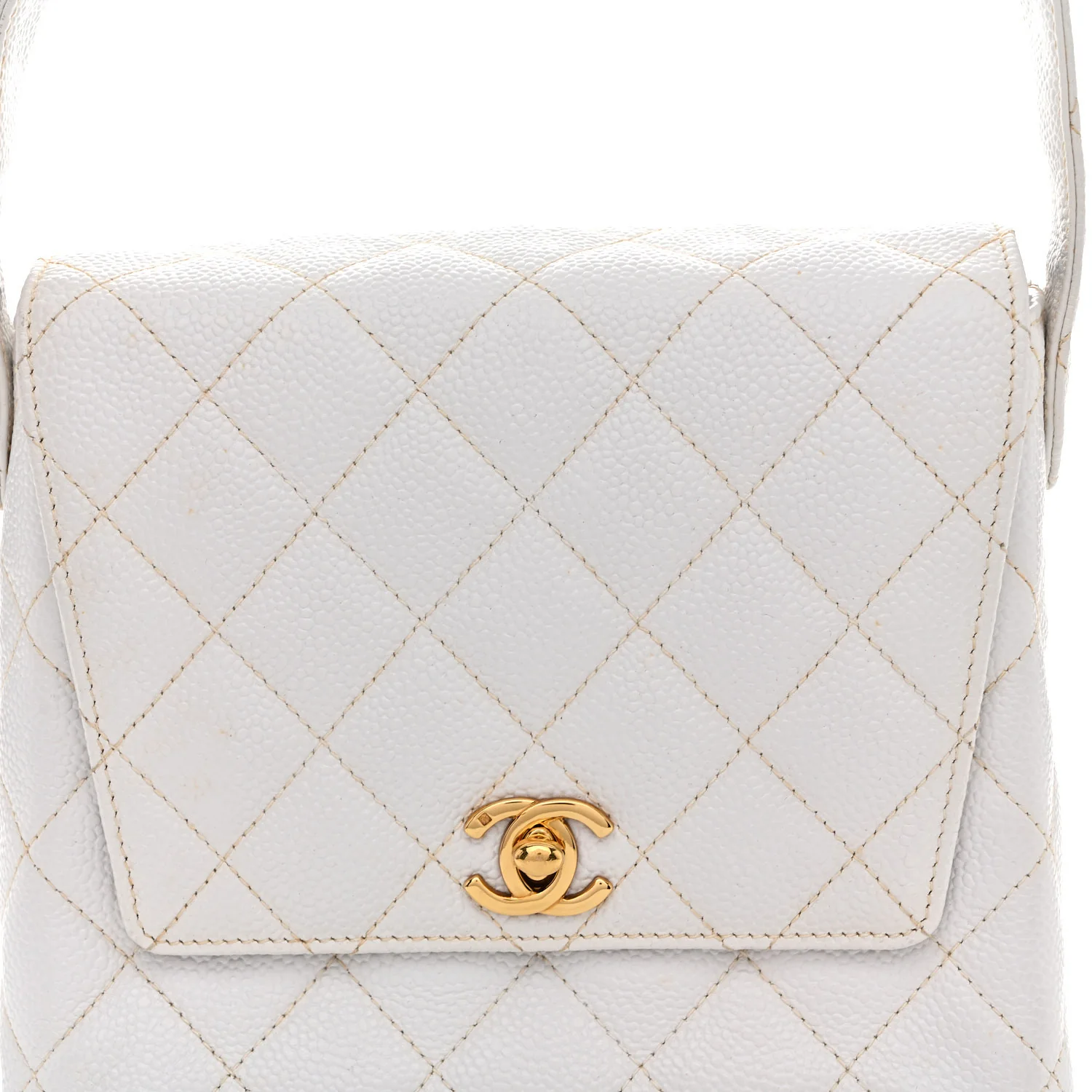 Caviar CC Shoulder Bag White - Image 9