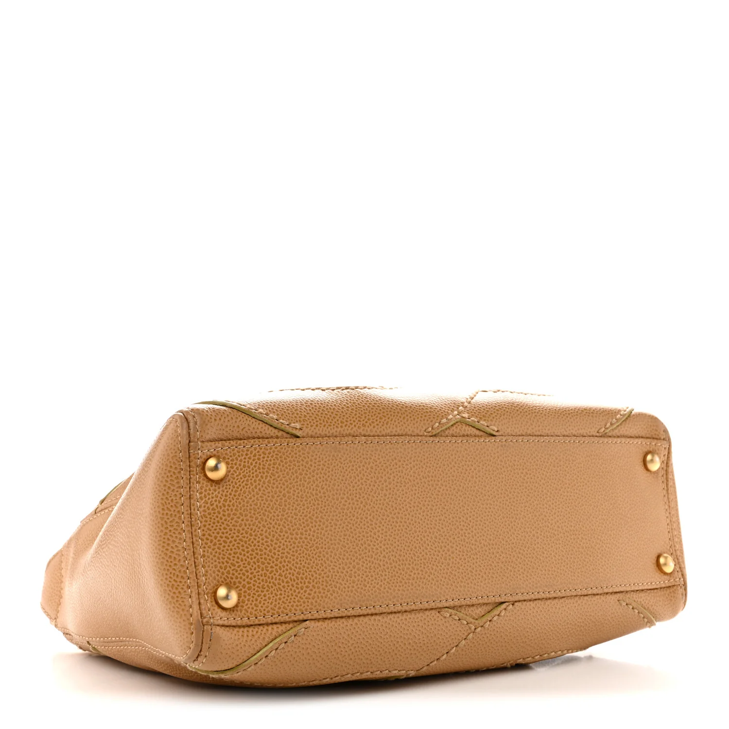 Caviar CC Stitched Shoulder Bag Beige - Image 4