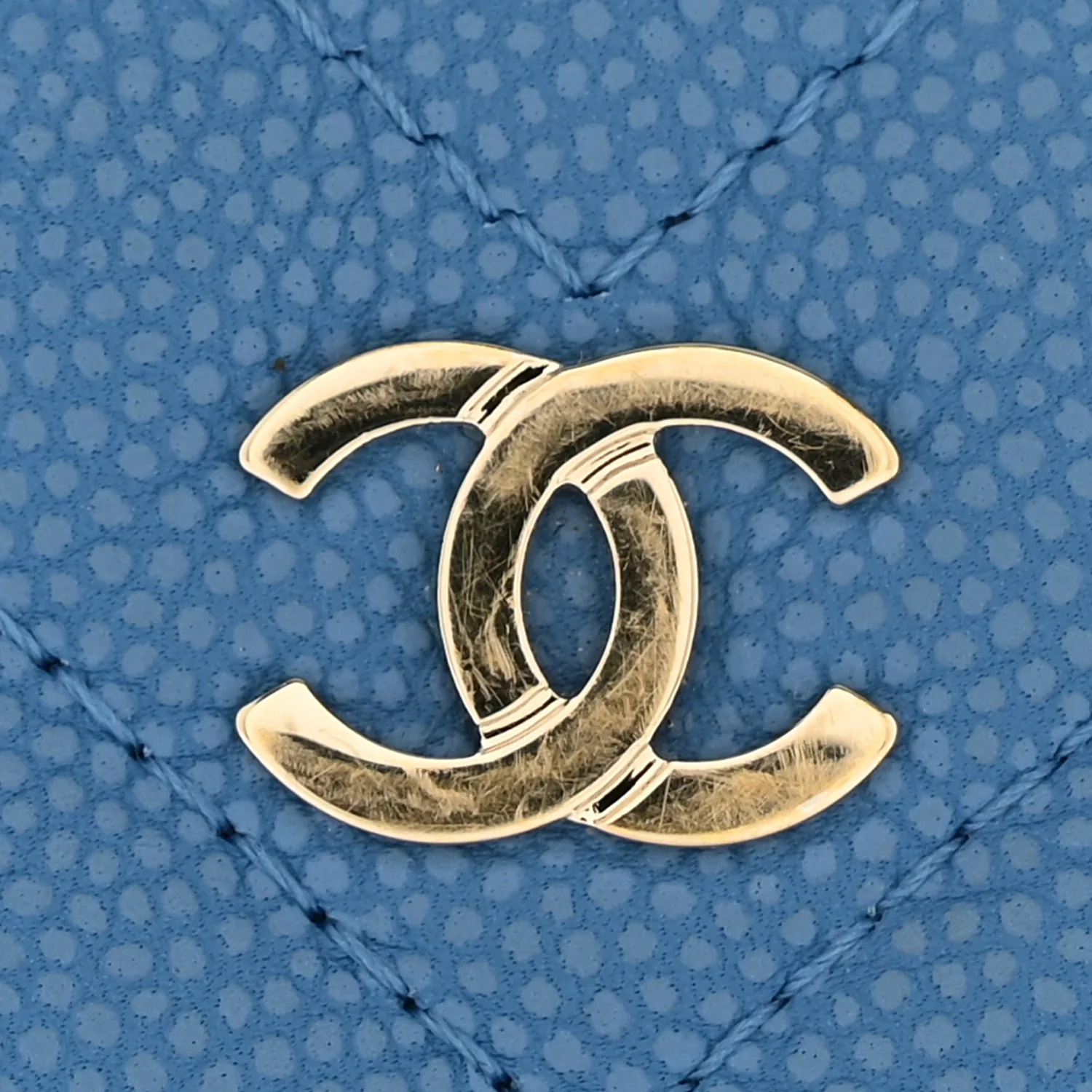 Caviar Chevron Quilted Card Holder Blue - Image 10