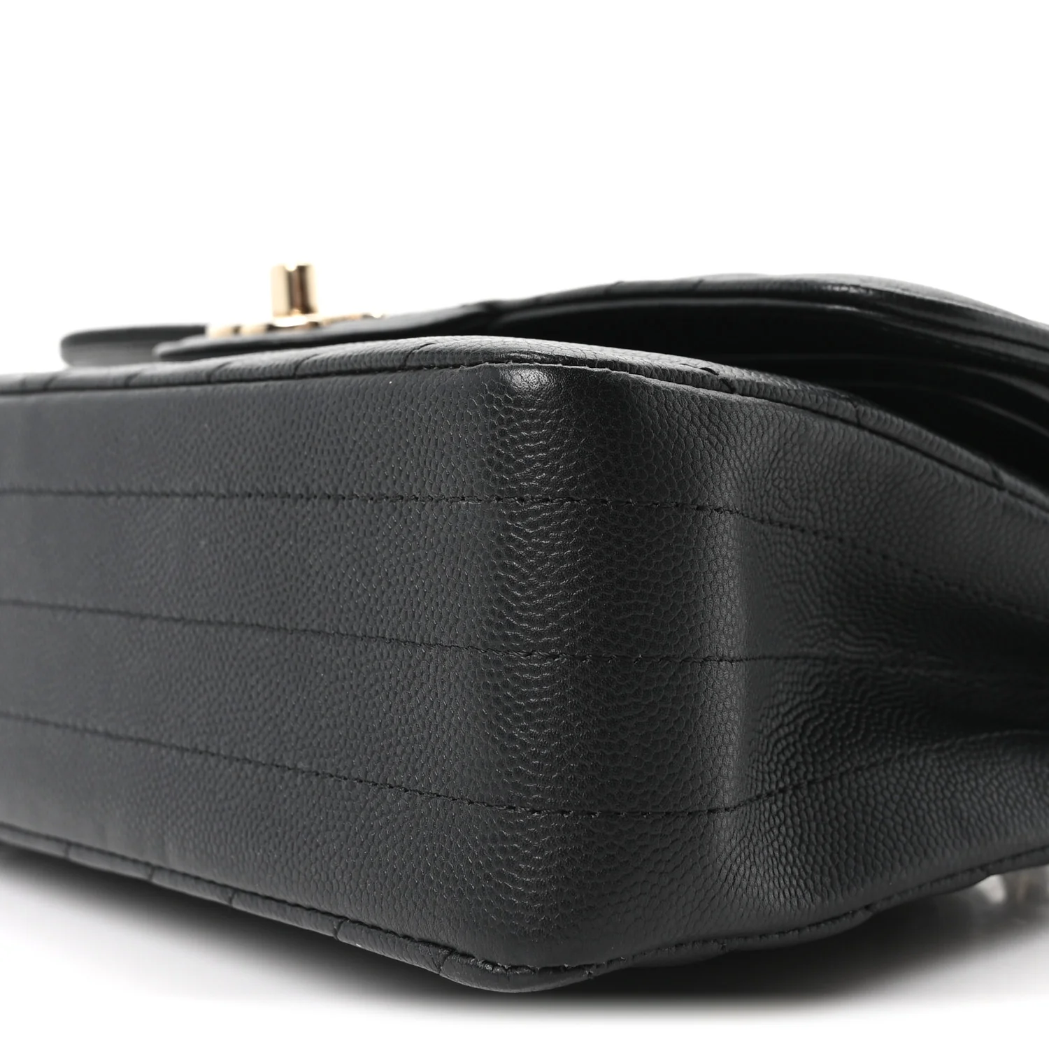 Caviar Chevron Quilted Small Double Flap Black - Image 10