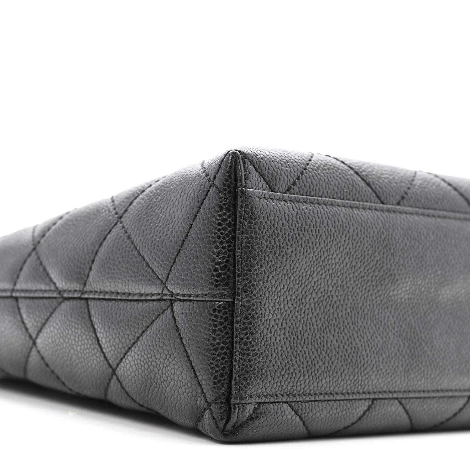 Caviar Diamond Flap Shoulder Bag Black - Image 11