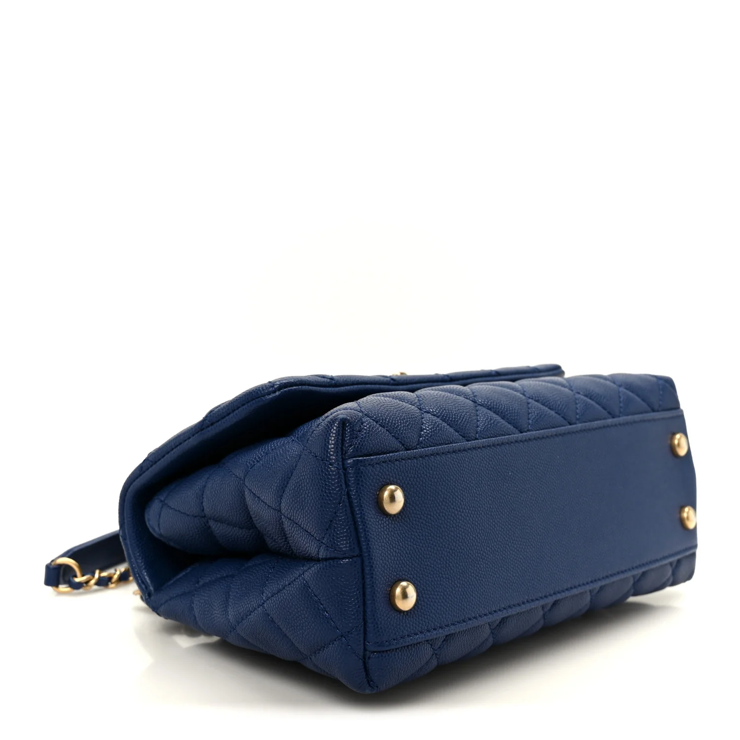 Caviar Elaphe Quilted Mini Coco Handle Flap Blue - Image 4