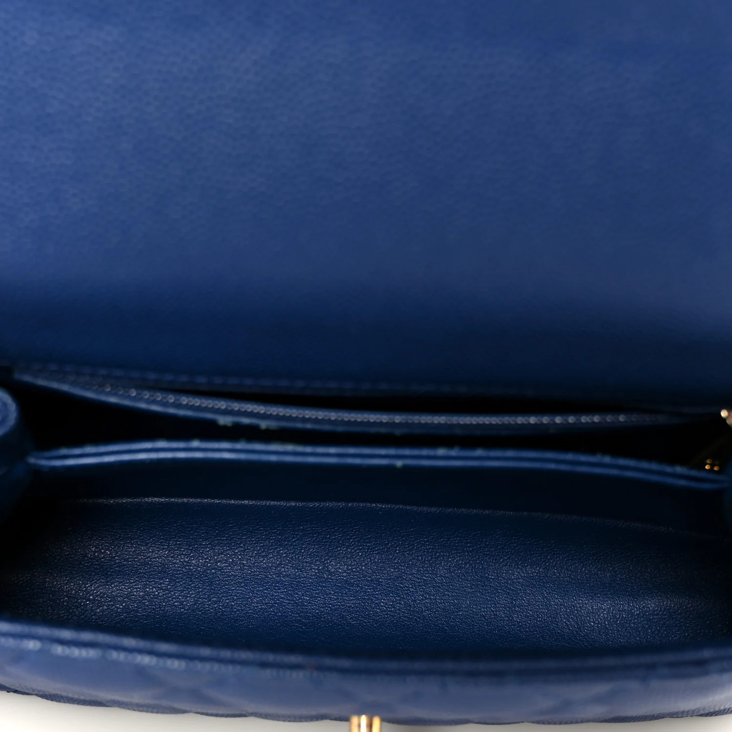 Caviar Elaphe Quilted Mini Coco Handle Flap Blue - Image 5