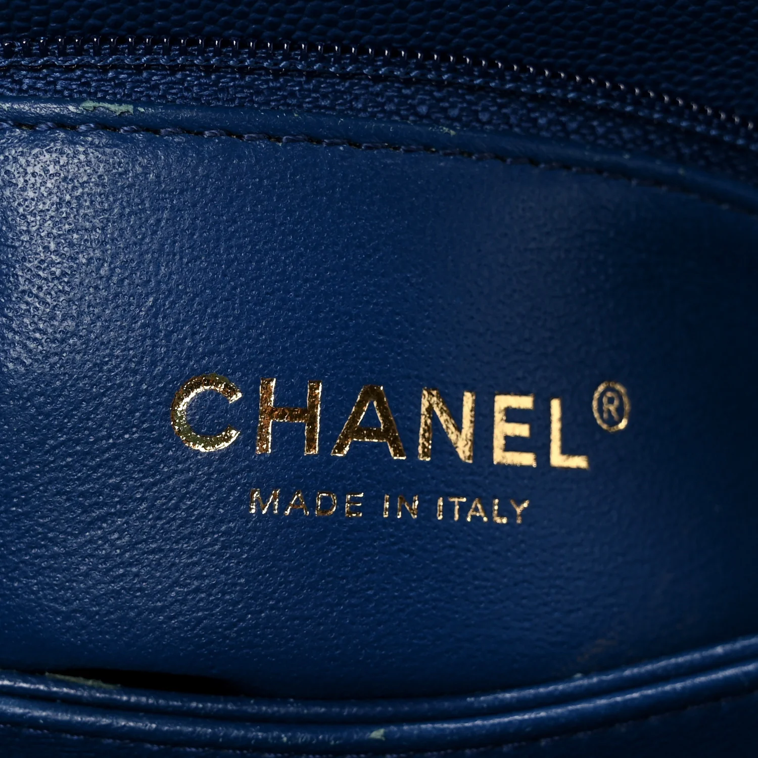 Caviar Elaphe Quilted Mini Coco Handle Flap Blue - Image 7