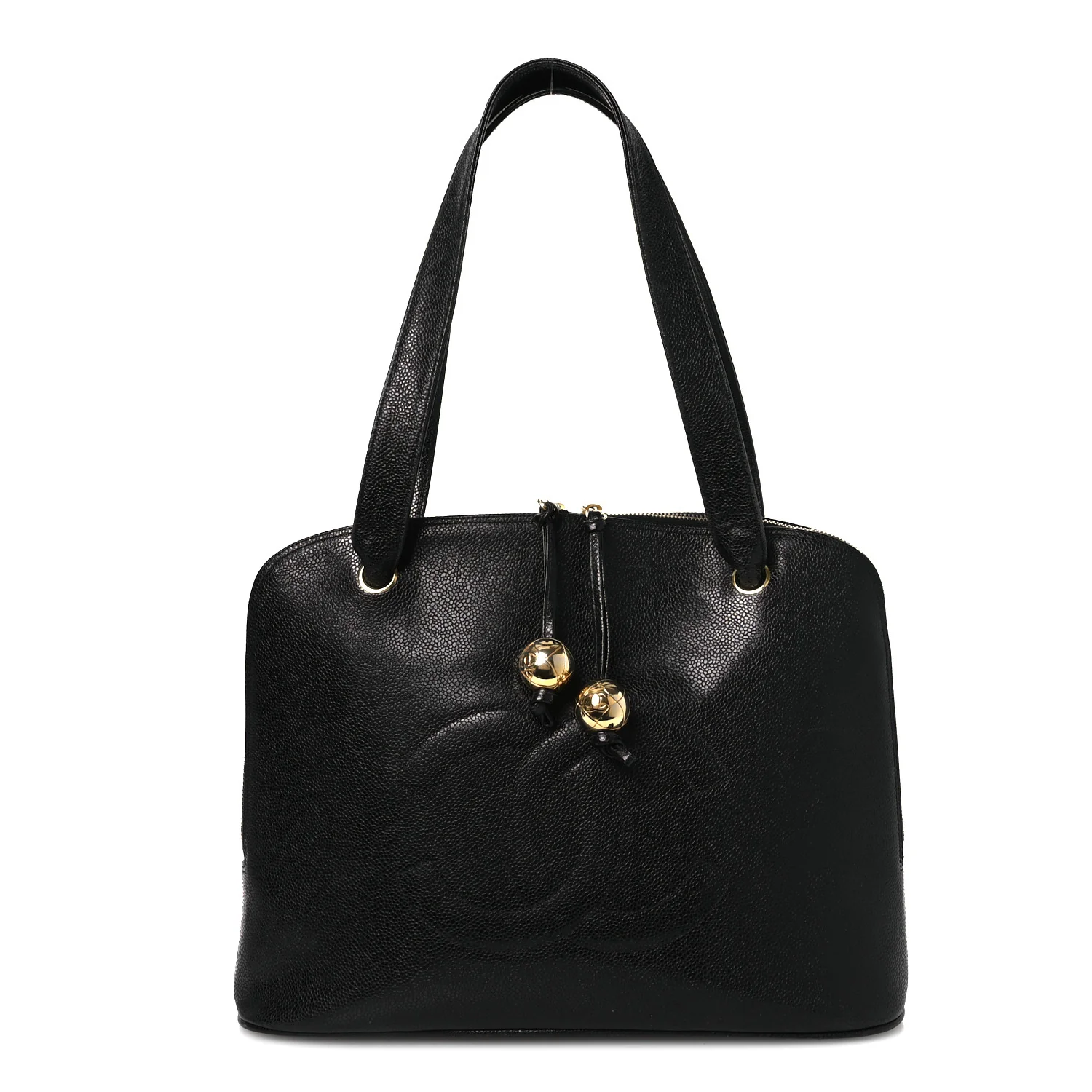 Caviar Large CC Shoulder Bag Black