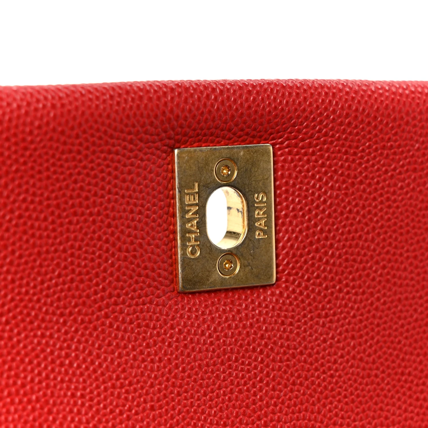 Caviar Lizard Embossed Quilted Mini Coco Handle Flap Red - Image 7
