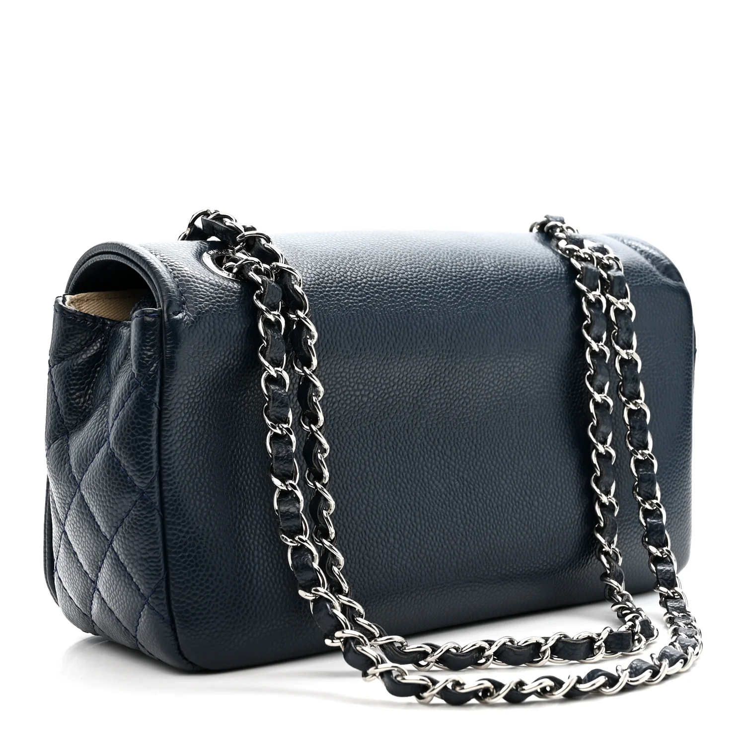 Caviar Medium Timeless CC Flap Navy Blue - Image 3
