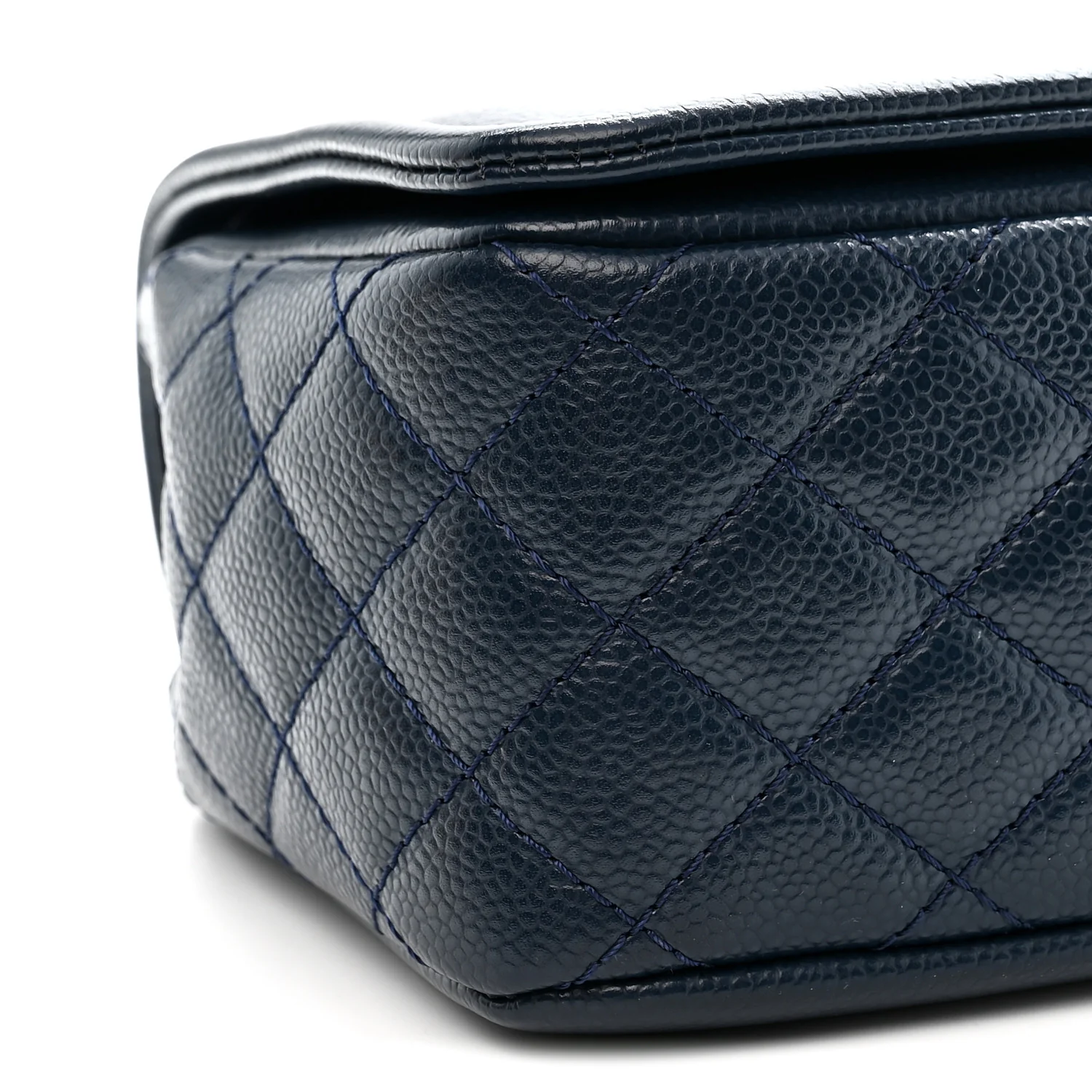 Caviar Medium Timeless CC Flap Navy Blue - Image 9