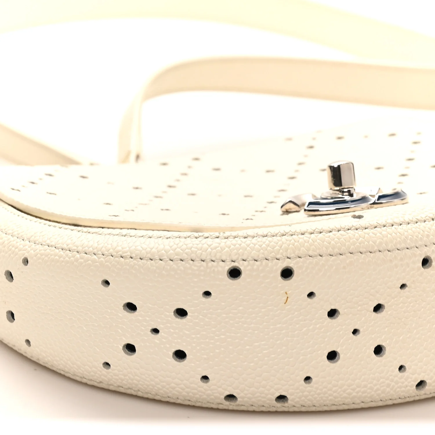 Caviar Perforated Messenger Bag White - Image 9