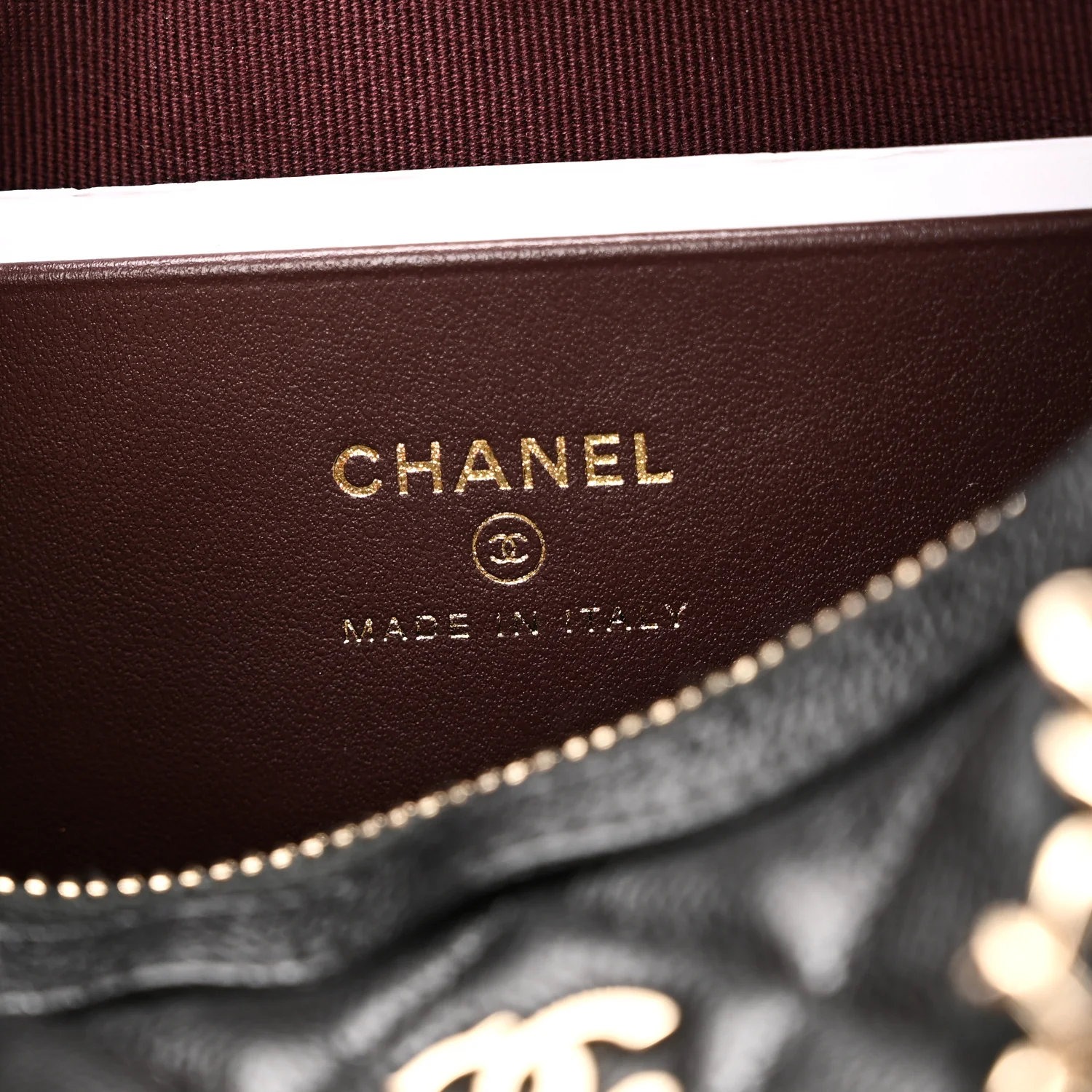 Caviar Quilted Barrel Clutch With Chain  Black - Image 6