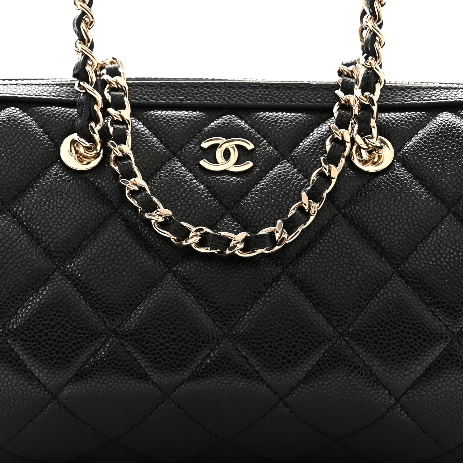 Caviar Quilted Barrel Clutch With Chain  Black - Image 8