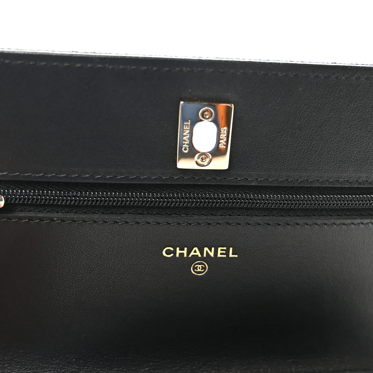 Caviar Quilted Bow Wallet On Chain WOC Black - Image 6