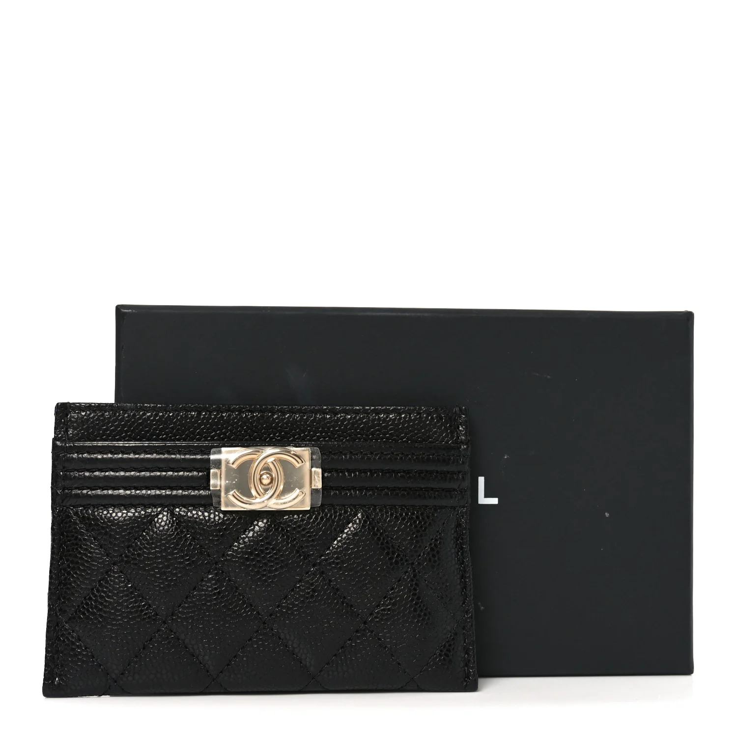 Caviar Quilted Boy Card Holder Black - Image 8
