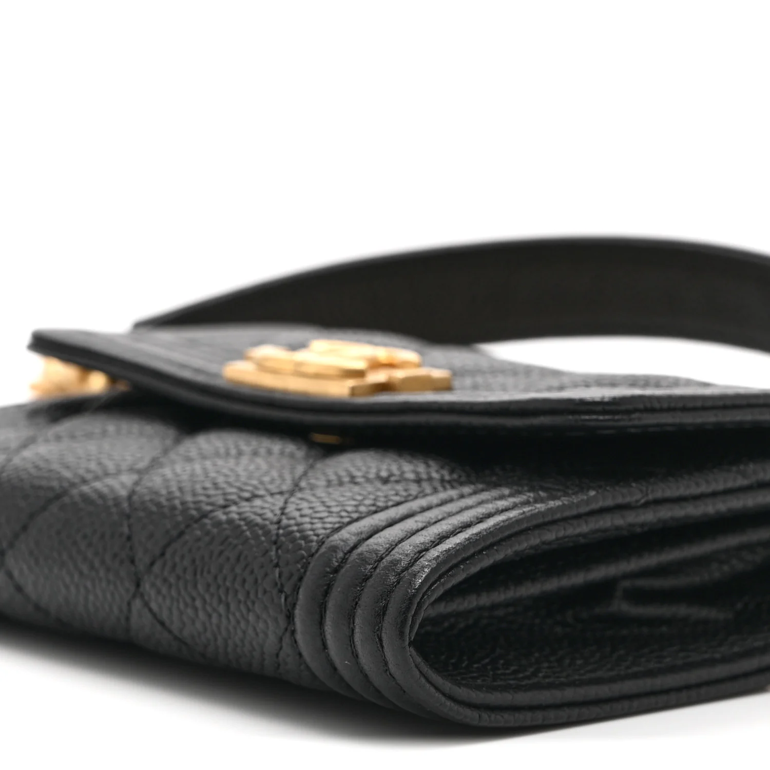 Caviar Quilted Boy Card Holder On Chain Black - Image 11
