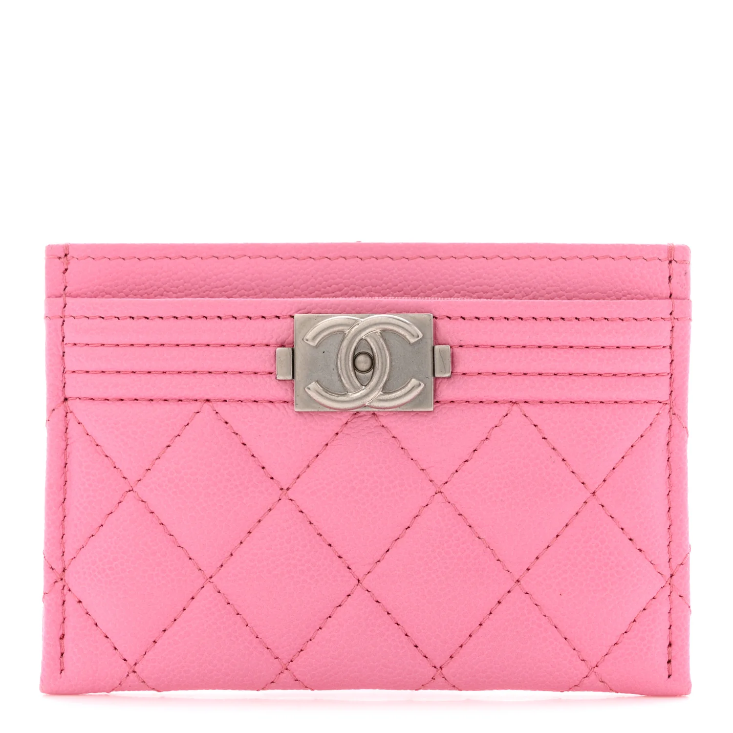 Caviar Quilted Boy Card Holder Pink