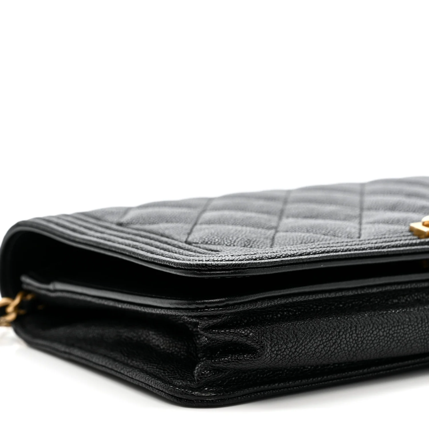Caviar Quilted Boy Wallet On Chain WOC Black - Image 10
