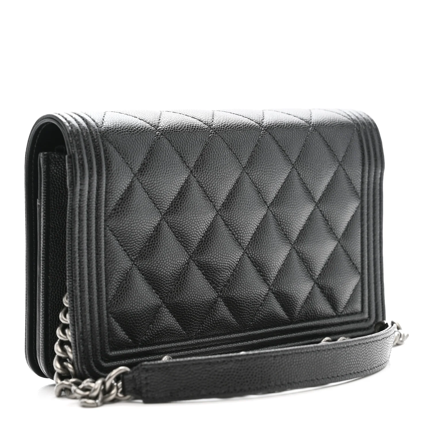 Caviar Quilted Boy Wallet On Chain WOC Black - Image 3