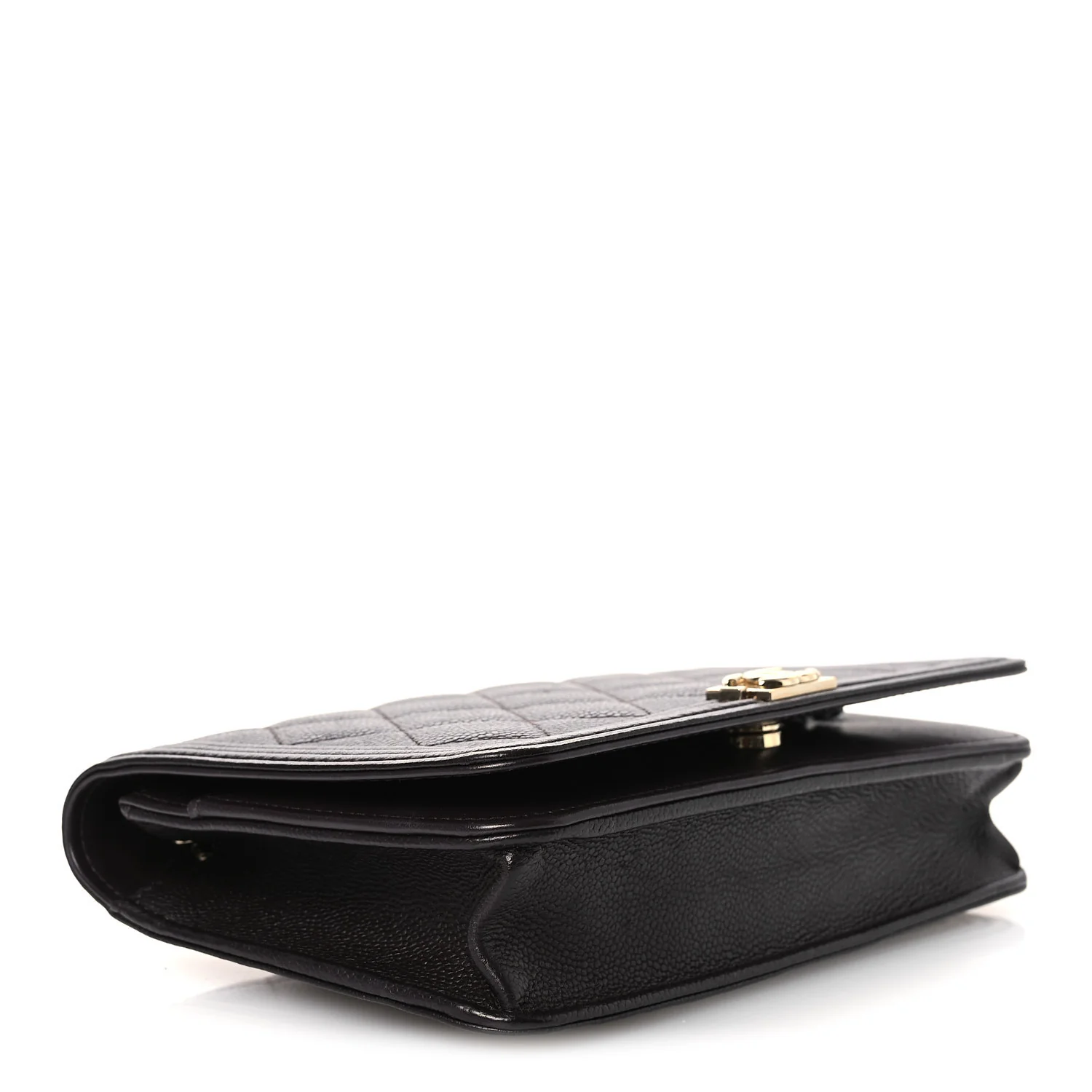 Caviar Quilted Boy Wallet On Chain WOC Dark Brown - Image 4