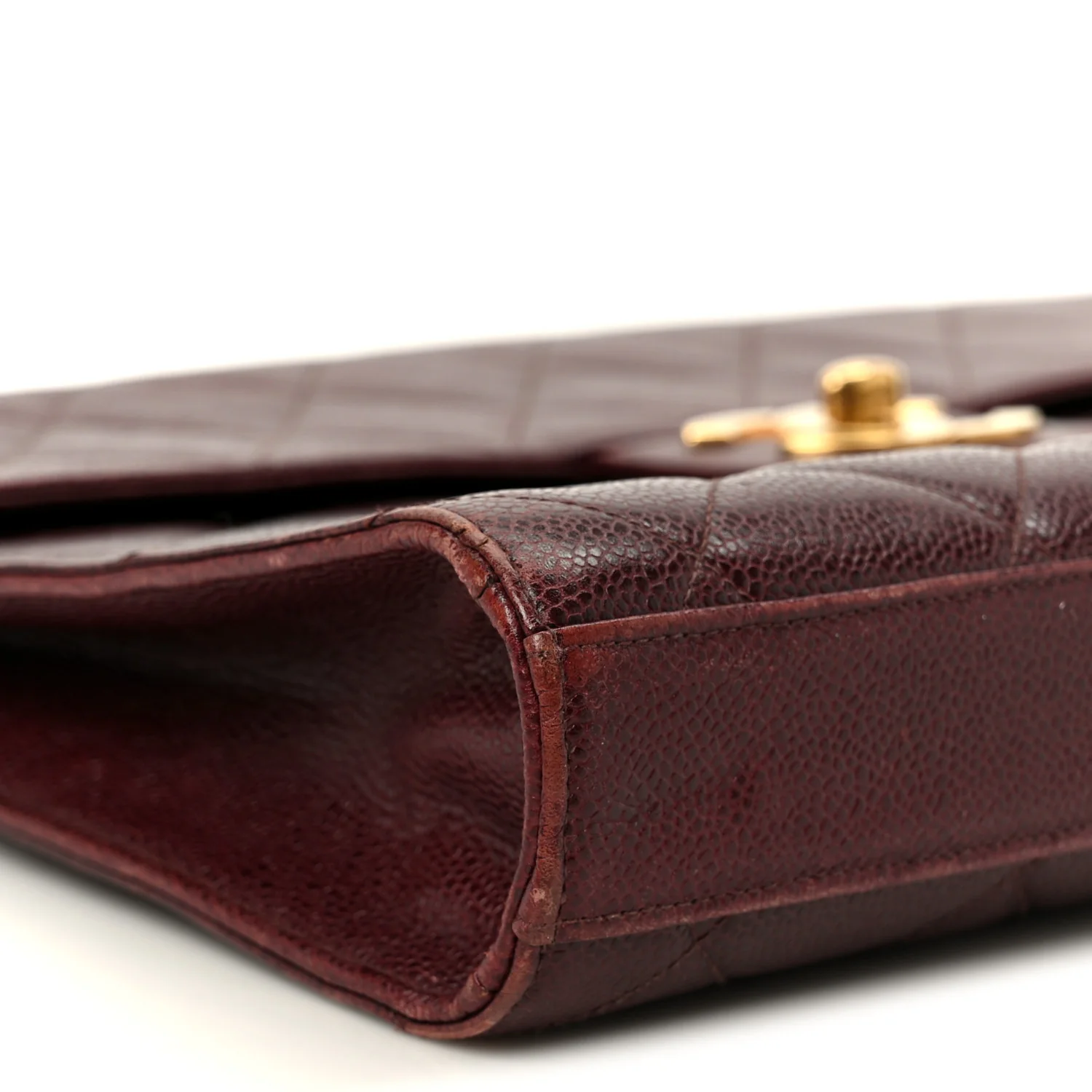 Caviar Quilted Briefcase Laptop Bag Burgundy - Image 11
