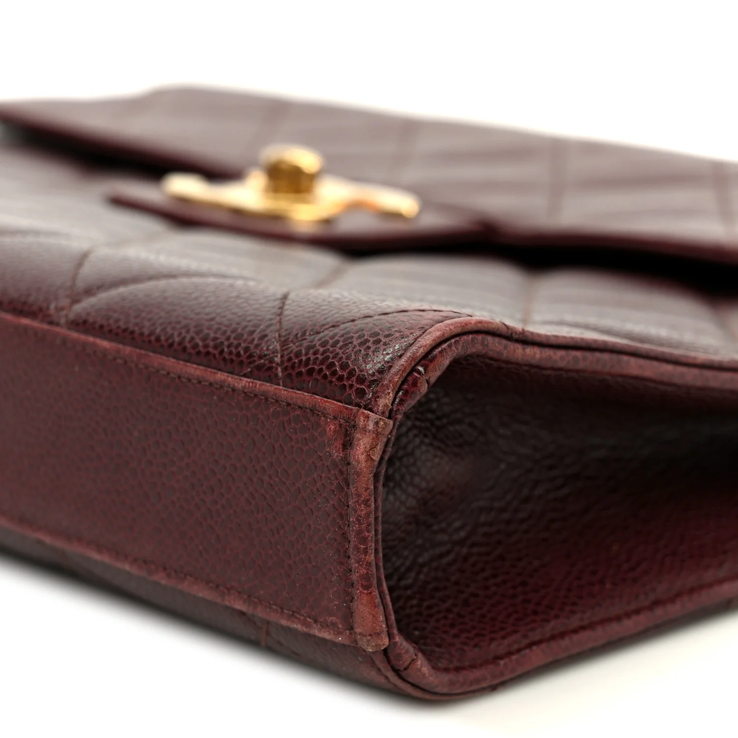 Caviar Quilted Briefcase Laptop Bag Burgundy - Image 12