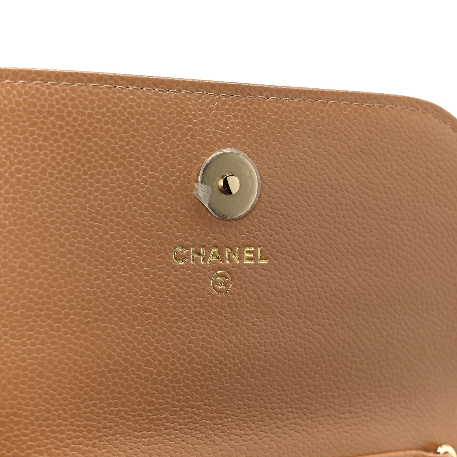 Caviar Quilted Business Affinity Clutch With Chain Flap Camel - Image 6