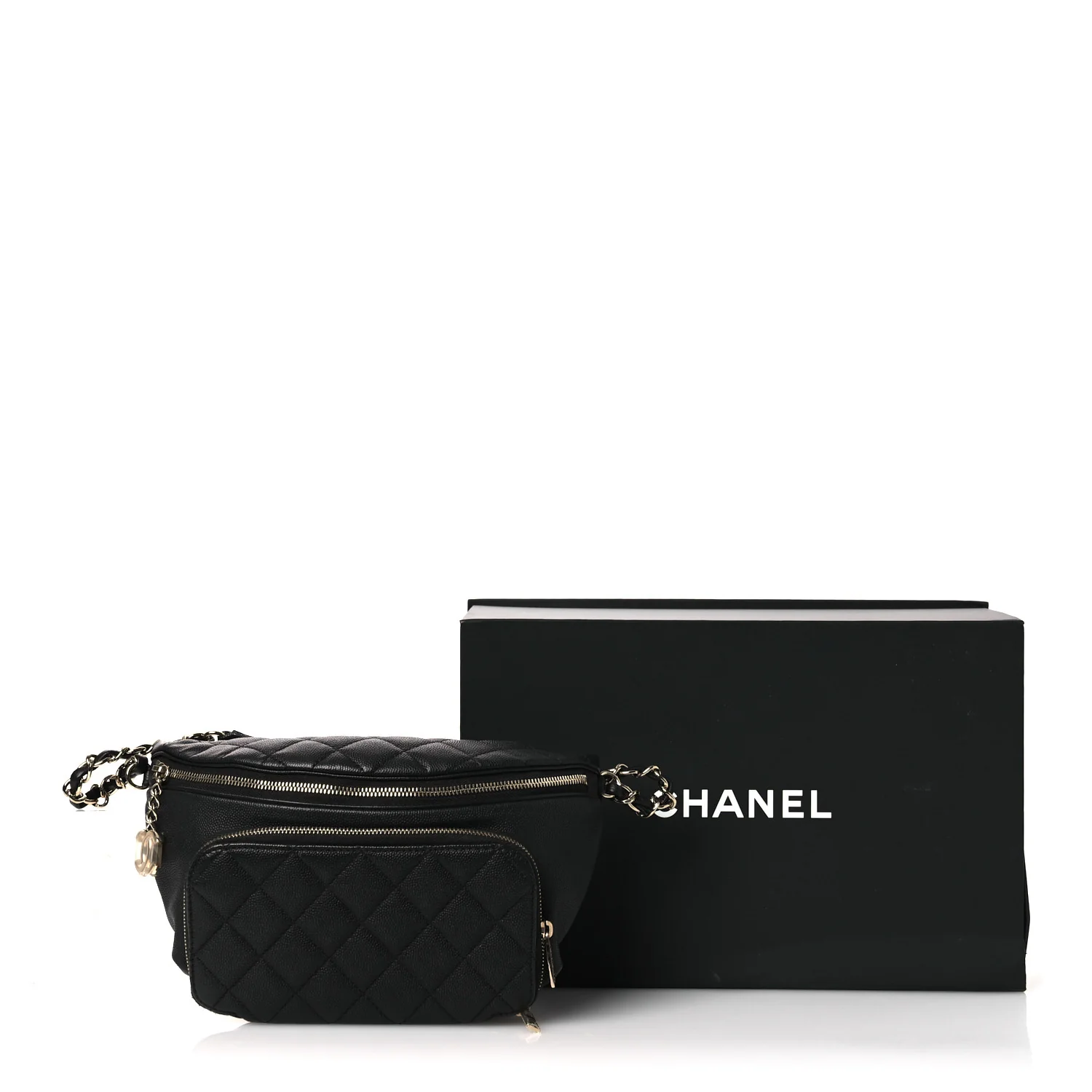 Caviar Quilted Business Affinity Waist Belt Bag Black - Image 13