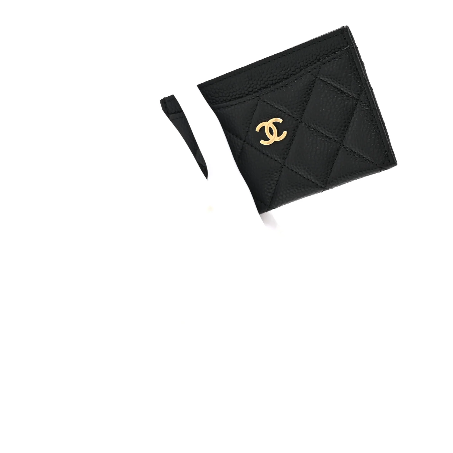 Caviar Quilted Card Holder Black - Image 2