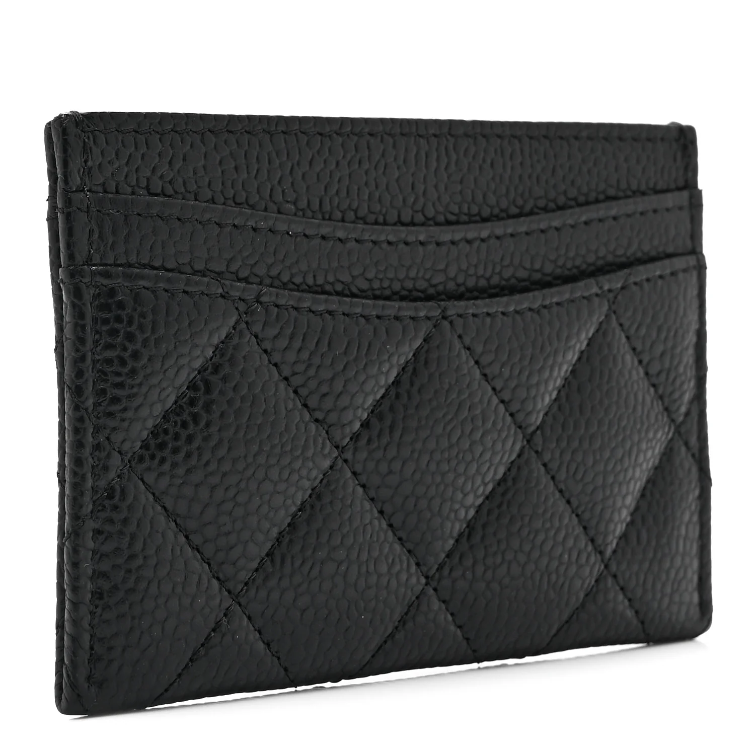 Caviar Quilted Card Holder Black - Image 3