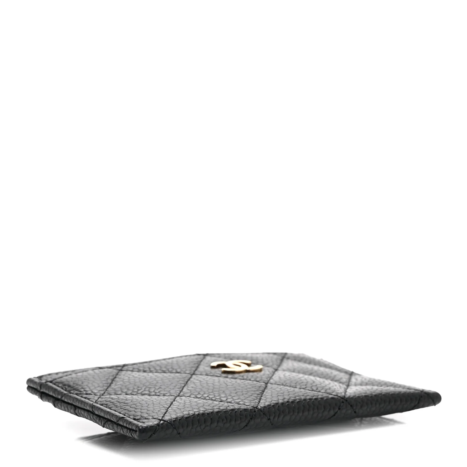 Caviar Quilted Card Holder Black - Image 4