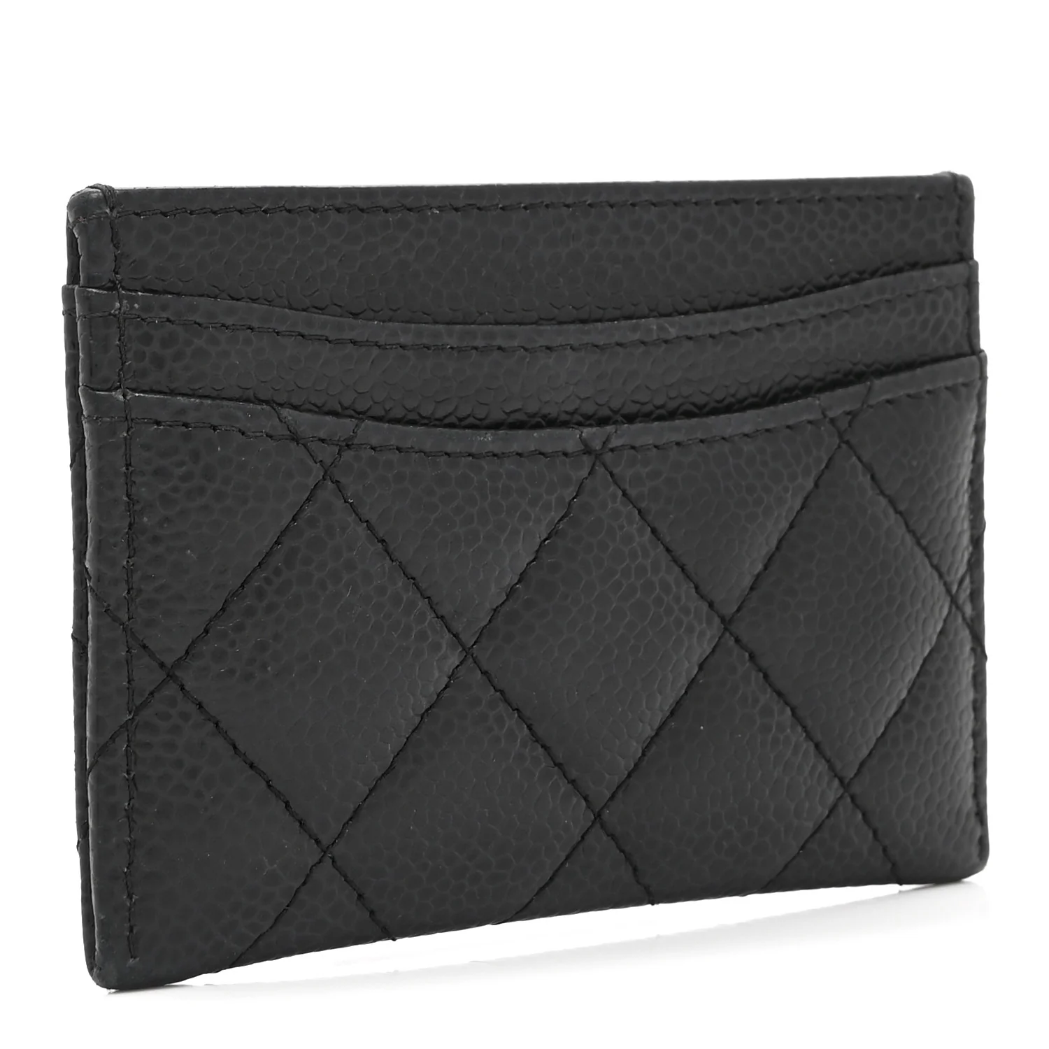 Caviar Quilted Card Holder Black - Image 3