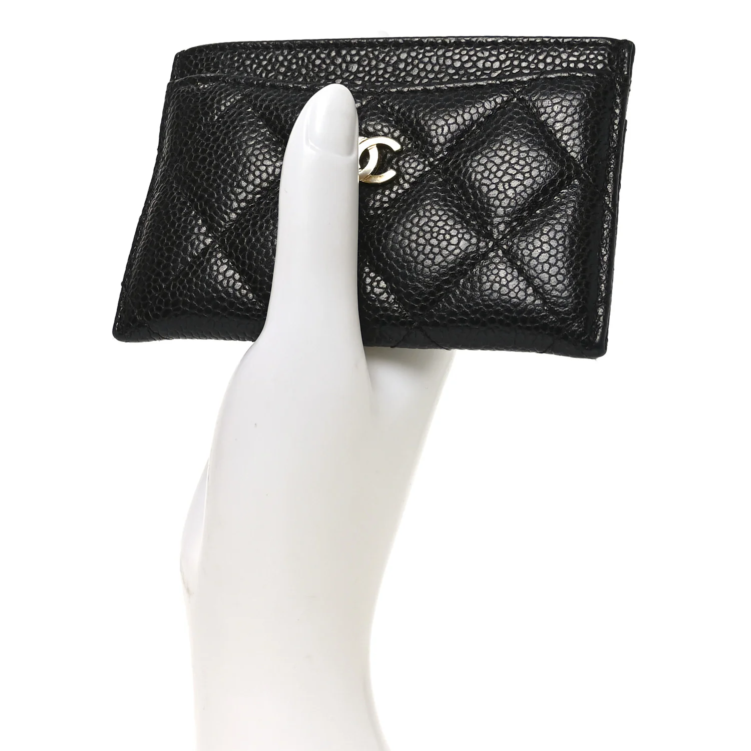 Caviar Quilted Card Holder Black - Image 2