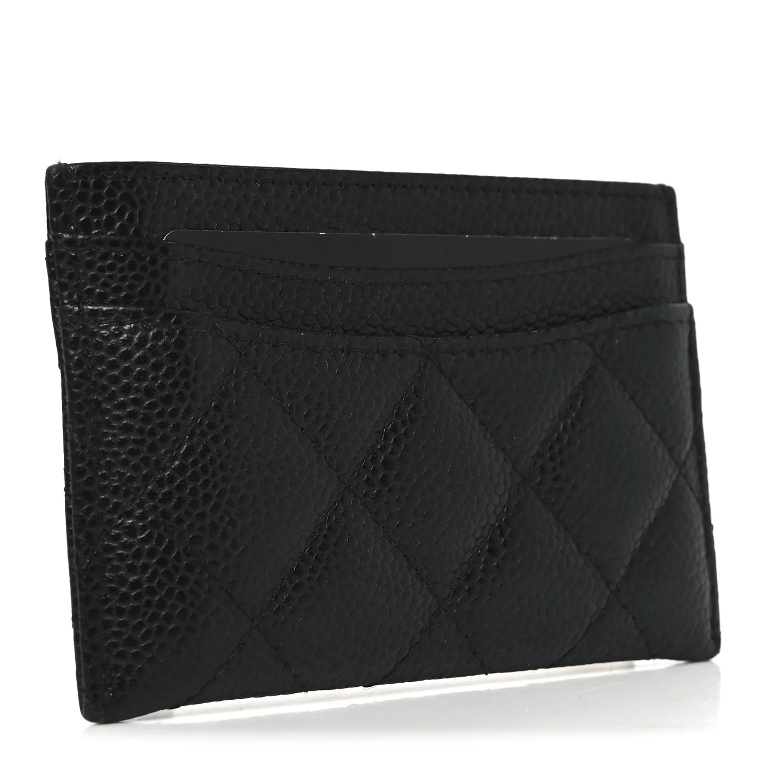 Caviar Quilted Card Holder Black - Image 3