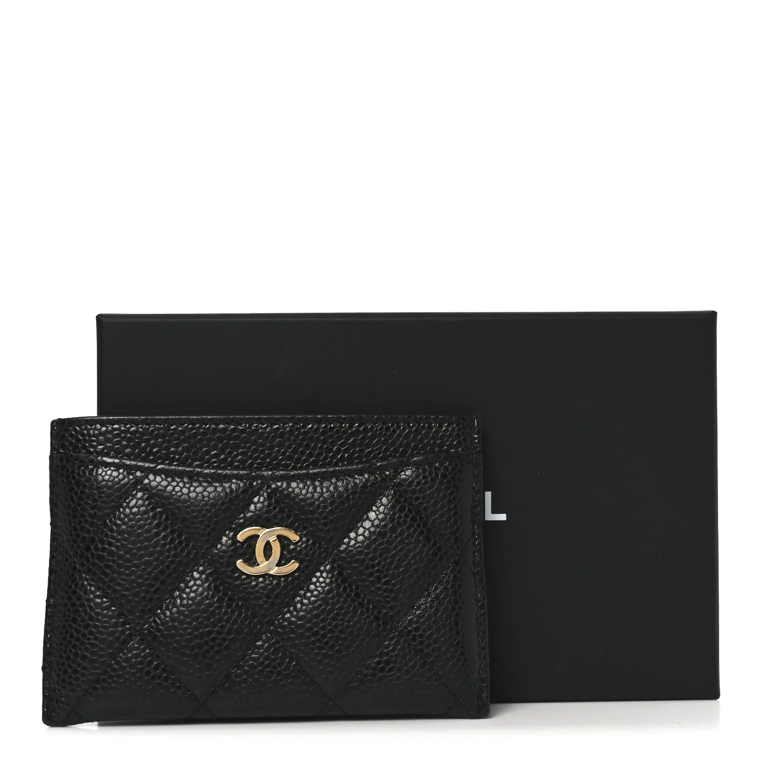Caviar Quilted Card Holder Black - Image 8